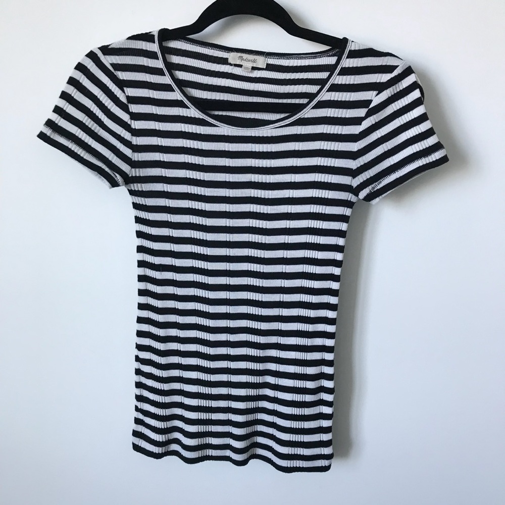 Madewell • slim ribbed tee (black and white)